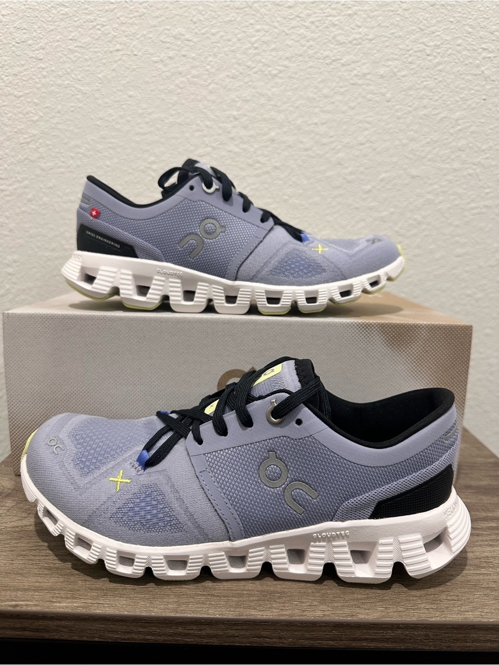 On Running Women's Sneakers - Lavander with Black and Yellow Accents